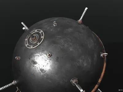 Naval mine Low-poly 3D model