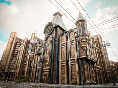 ART DECO STEAMPUNK BUILDING 06 Low-poly 3D model