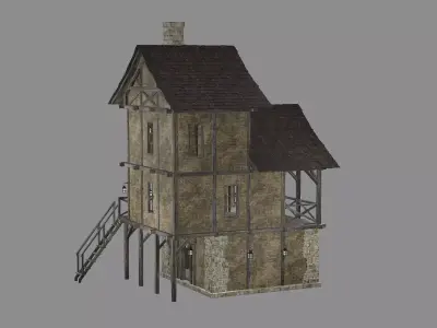 Medieval Viking House 11 Game Ready Low-poly 3D Model Low-poly 3D model
