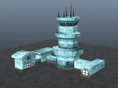 Control Tower Low-poly 3D model