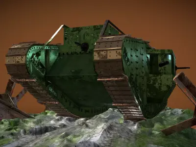 Mark IV ww1 Low-poly 3D model