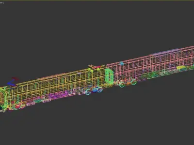 Train Model Low poly metro Low-poly 3D model
