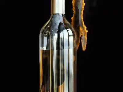 Molotov cocktail Low-poly 3D model