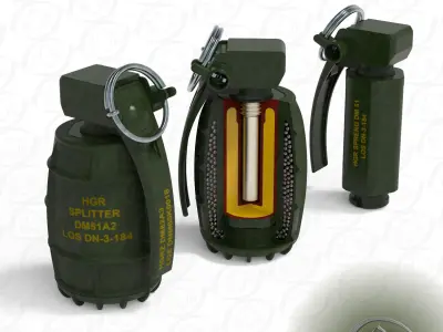 German DM51 hand grenade assembly printable moulage 3D model