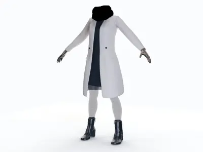 Winter Clothing for Female 3D model