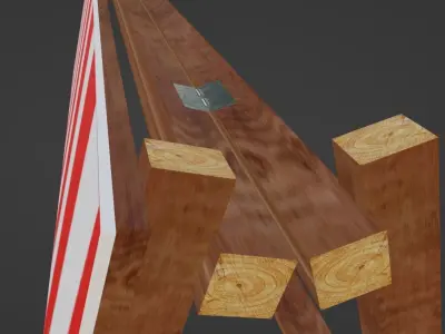 Construction Sign Low-poly 3D model purchase