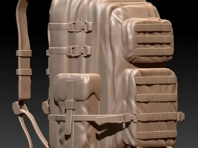 Military Backpack Tactical PBR 3D model