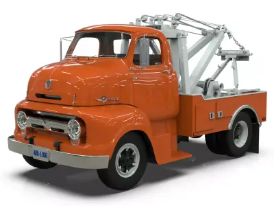 Vintage COE Tow Truck with Holmes 750 Wrecker  3D model