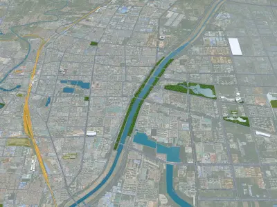 Dezhou Shandong China 25km Free low-poly 3D model