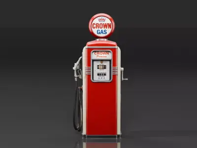 Game Ready Vintage Gas Pump Free low-poly 3D model