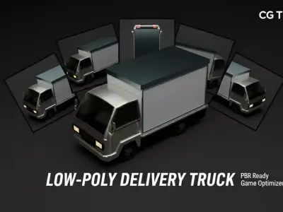 Truck Low Poly Game-ready Low-poly 3D model