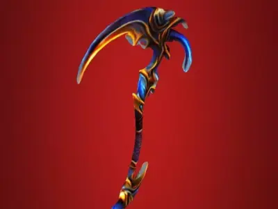 Fire Element Scythe Low-poly 3D model