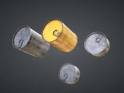 Cans Pack Low-poly 3D model