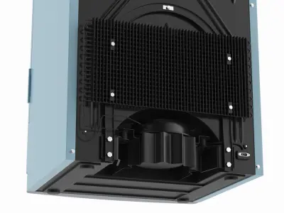 Retro Kitchen Refrigerator Unit Blue 3D model