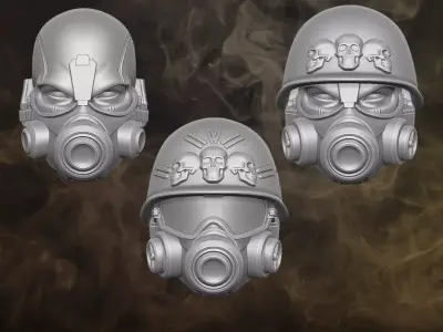Gas Mask Ghoul Collection 3D printable files for Action Figures 3D print model