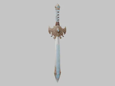 Detailed 3D model of a modern sword Low-poly 3D model