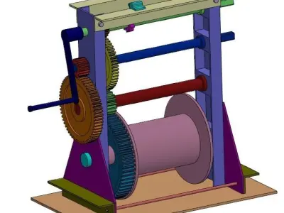 Hand winch 3D model