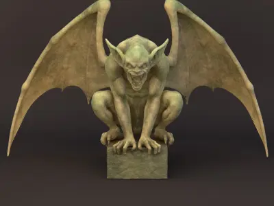 Stone Gargoyle Statue 3D model