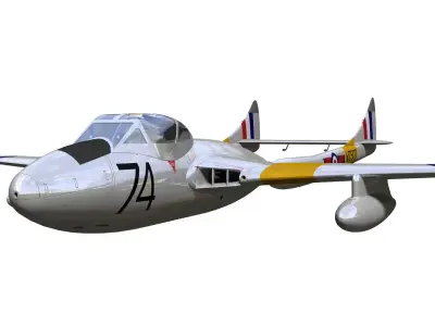 de Havilland DH100 Vampire T11 3D model purchase