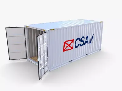 20ft Shipping Container CSAV v1 3D model