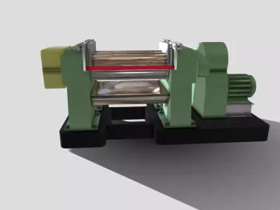 Machine - Two Roll Rubber Mill Low-poly 3D model