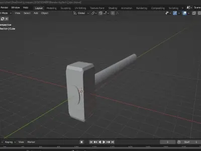 Hammer blend Free low-poly 3D model