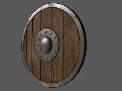 Medieval shield Low-poly 3D model 6