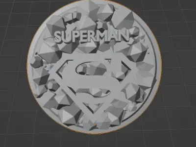 Superman statue logo 3D print model