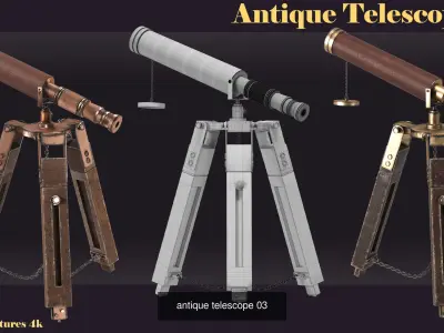 collection antique telescope  3D Model Pack