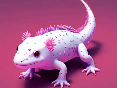Stylized Pink Lizard 3D Model Low-poly 3D model