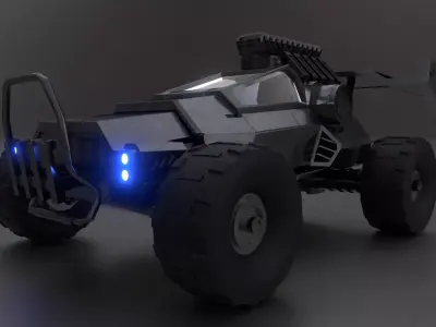 Sci fi offroad vehicle Free low-poly 3D model