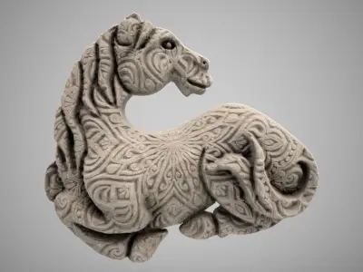 Horse Carving 3D print model