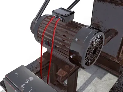 Oil Pumpjack Animated 2 Low-poly 3D model