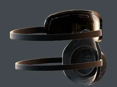 Gas mask helmet 3d model scifi Low-poly  Low-poly 3D model 12
