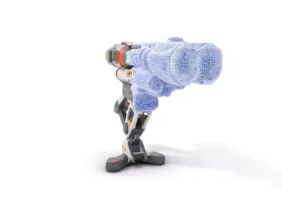 Futuristic SciFi Turret Model Pack Low-poly 3D model