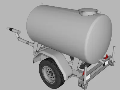 Tonne a eau 1000L - Water trailer 1000L 3D model