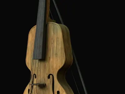 An antique violin Low-poly 3D model