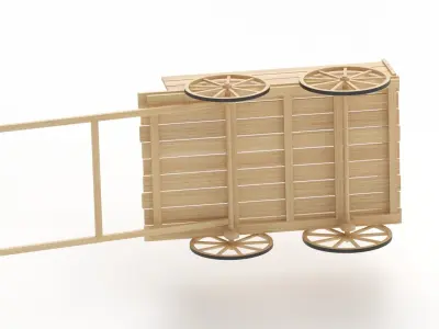 Old Wooden Cart 3D model buy