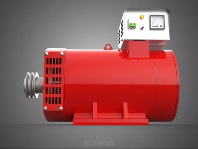 ELECTRIC MOTOR GENERATOR ALTERNATOR DYNAMO GENERATION PULLEY KVA 3D model