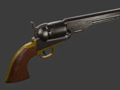 Colt 1851 Navy Free low-poly 3D model purchase