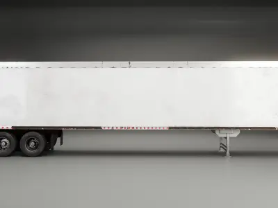 Old Dry Van Semi-Truck US Trailer 3D model