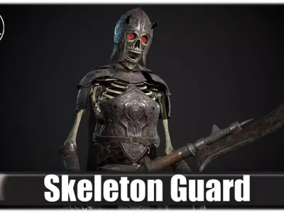 Skeleton Guard Low-poly 3D model