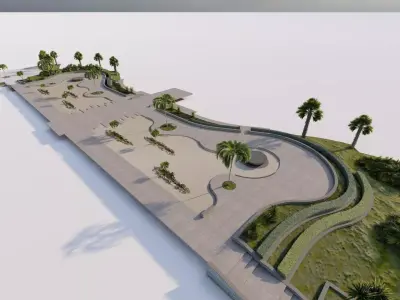 public park-Private Park Landscape 3D model 12