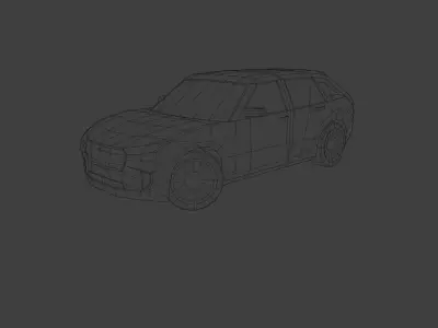 Low Poly Modern Generic Full-Sized Sedan Low-poly 3D model