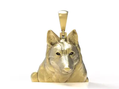 Wolf Head Pendant 3D print model
