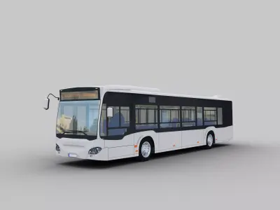Lowpoly City Bus with interior Low-poly 3D model