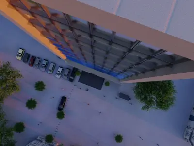 Highrise Building  Low-poly 3D model