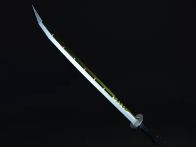 Sci-Fi Katana Sword Low-poly PBR Low-poly 3D model