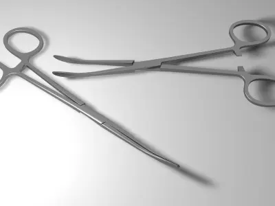 Kocher forceps - surgical instrument 3D model