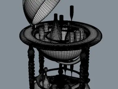 ANTIQUE GLOBE STAND 3D model